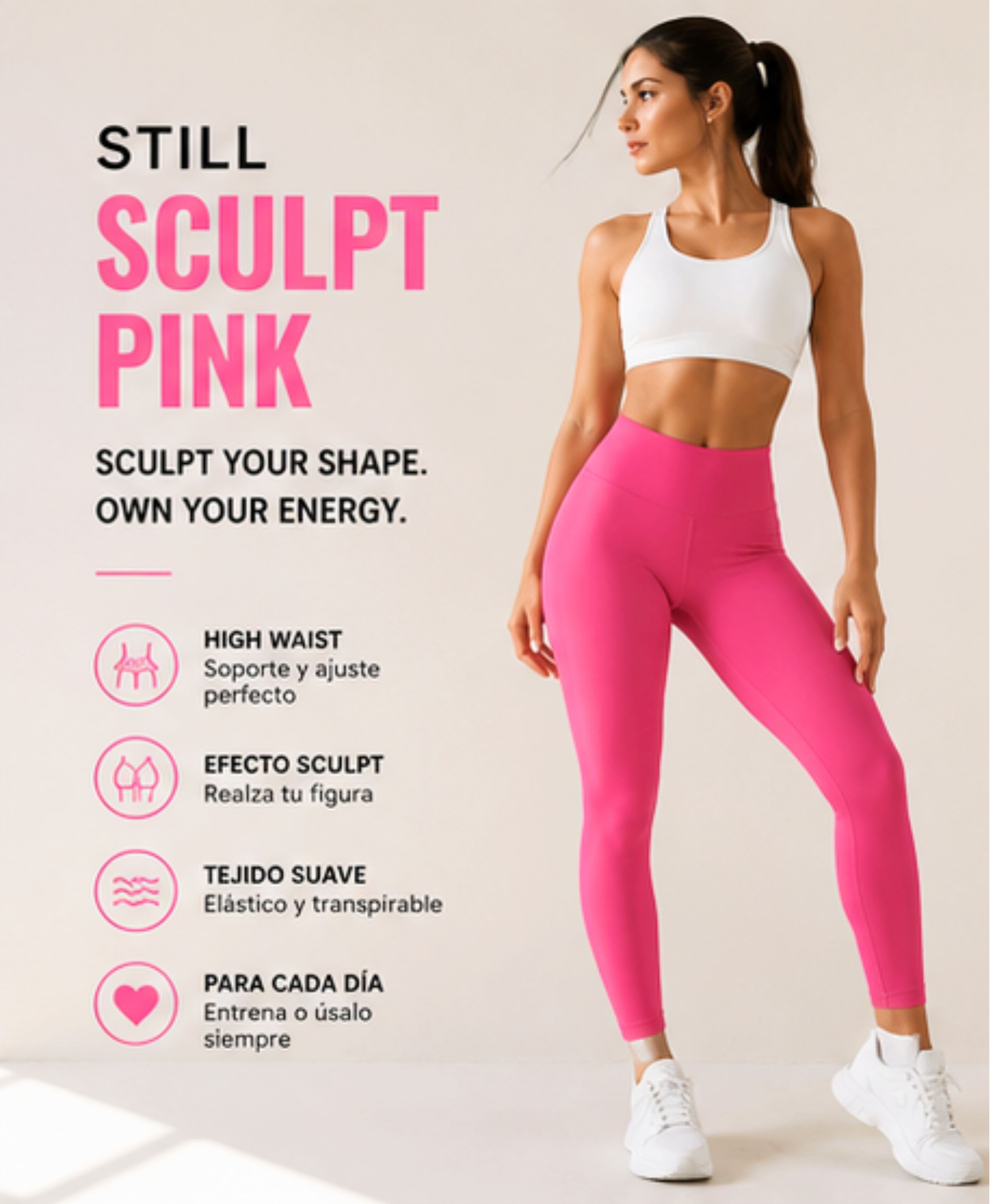 STILL Sculpt Pink – High Waist Leggings efecto moldeador