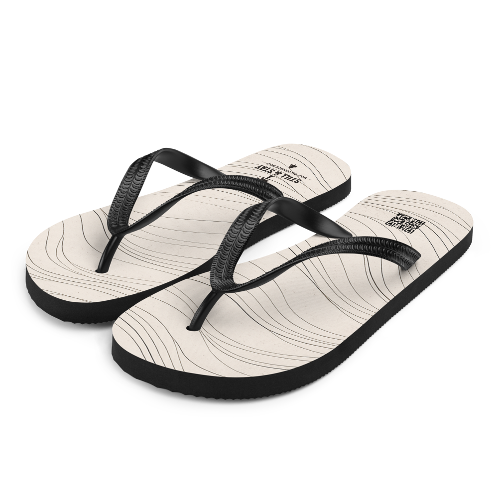 STILL & STAY — Beige Wave Flip-Flops