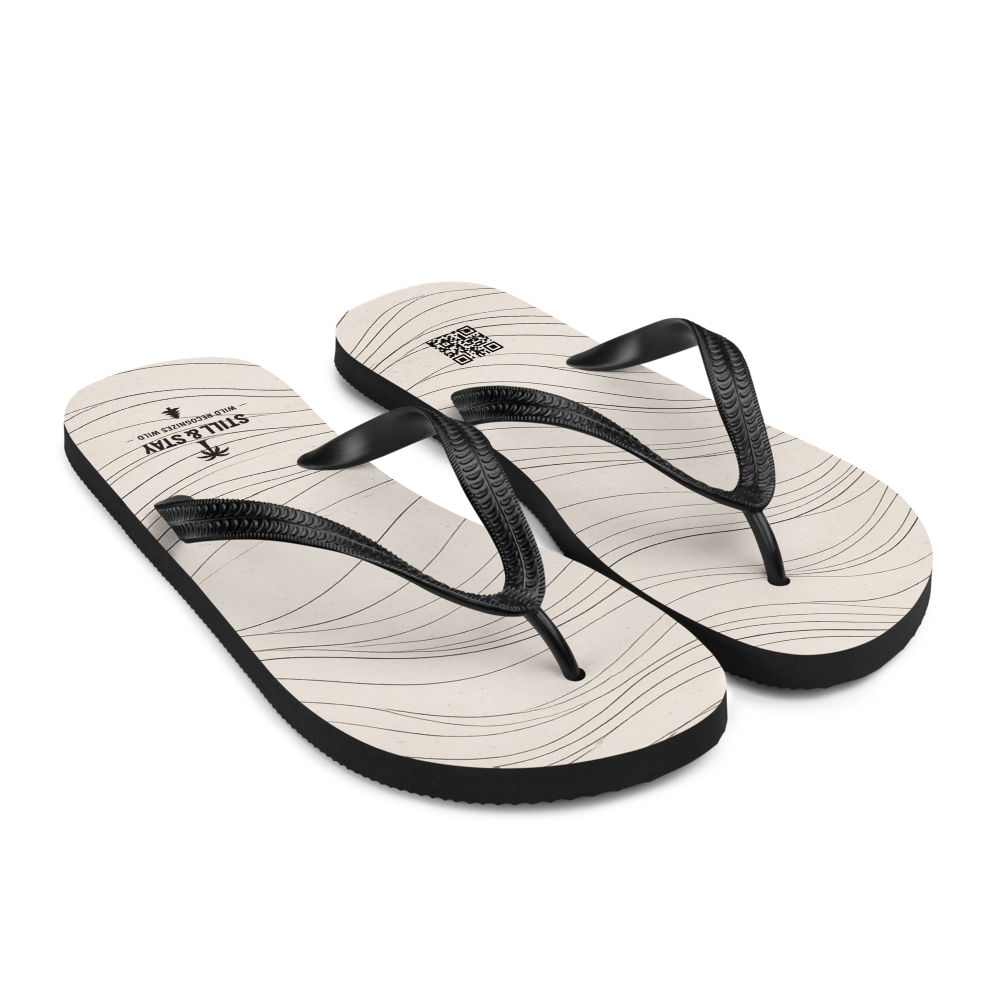 STILL & STAY — Beige Wave Flip-Flops