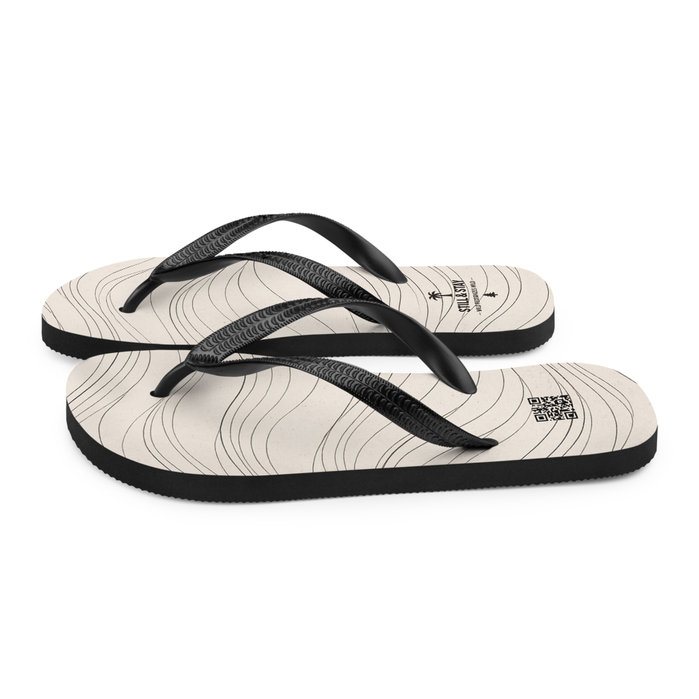 STILL & STAY — Beige Wave Flip-Flops