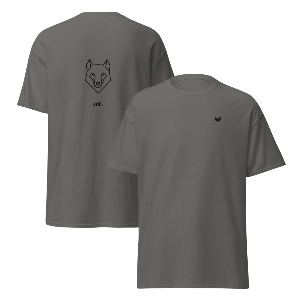 Still Wolf Geometry Tee | Camiseta Bordada & Layered Back Print